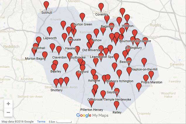 Spaclean serviced area map coverage